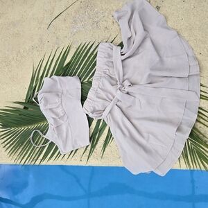 SHEIN Light Beige Ruffled Two-Piece Set